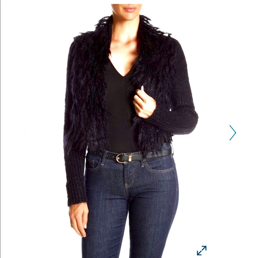 Eileen Fisher Black Fuzzy Cardigan